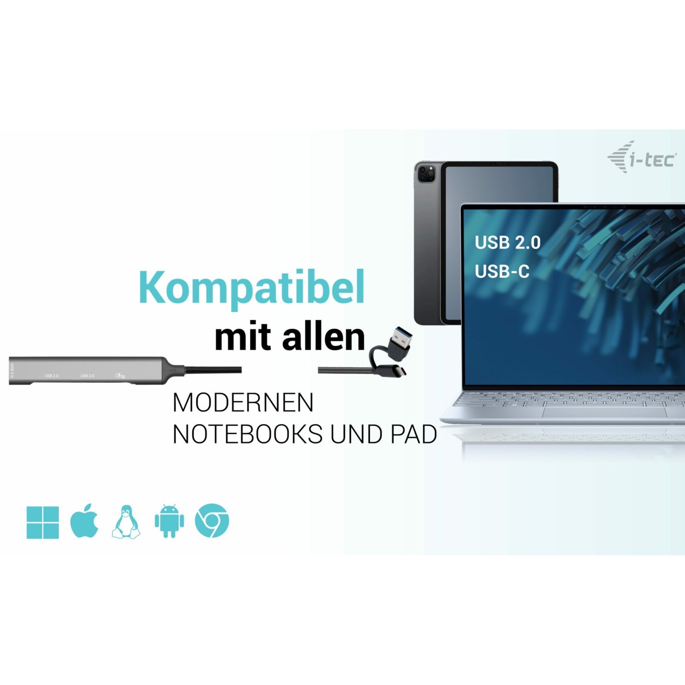 D I-TEC USB-A USB-C 4-Port Hub - Compact USB-C & USB-A Hub — Buy in Cyprus with Fast Delivery